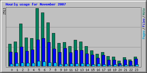 Hourly usage for November 2007