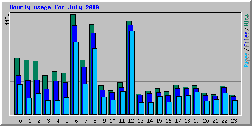 Hourly usage for July 2009