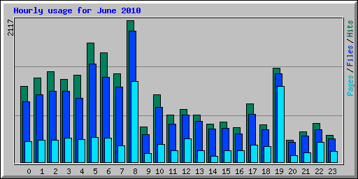 Hourly usage for June 2010