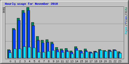 Hourly usage for November 2010